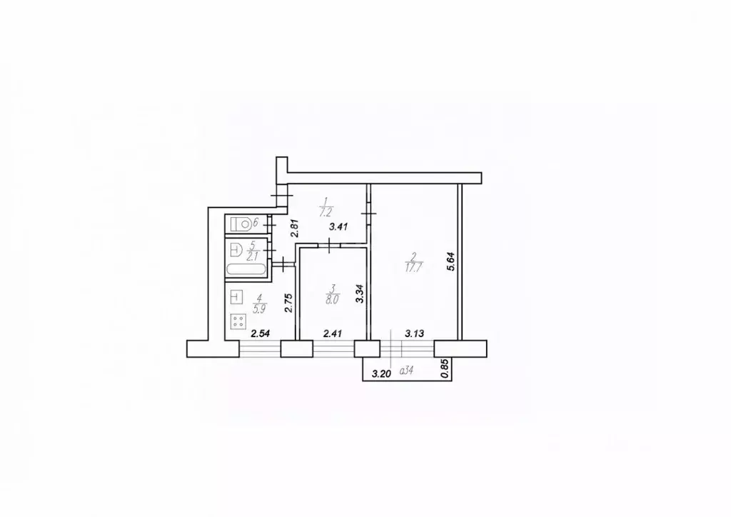 2-к кв. Рязанская область, Рязань ул. Яхонтова, 17 (44.82 м) - Фото 2