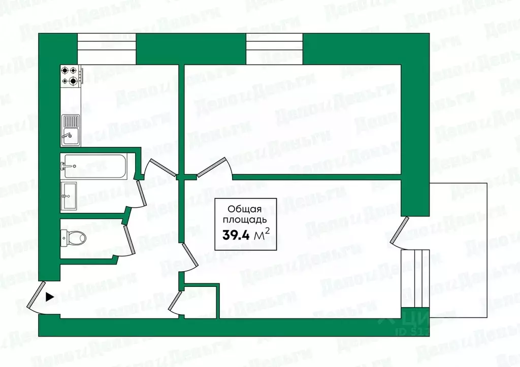 2-к кв. Кировская область, Слободской ул. Урицкого, 9 (39.4 м) - Фото 2