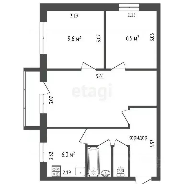 3-к кв. Архангельская область, Новодвинск Солнечная ул., 11 (46.7 м) - Фото 1