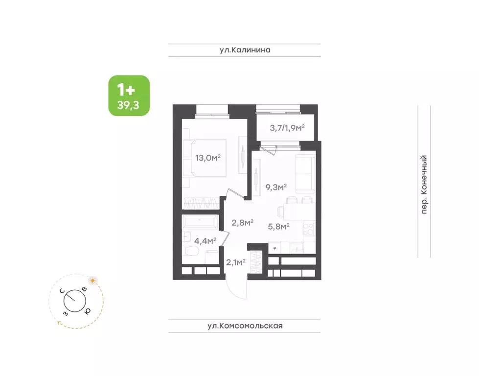 2-к кв. Хабаровский край, Хабаровск Клубный Дом на Калинина жилой ... - Фото 1