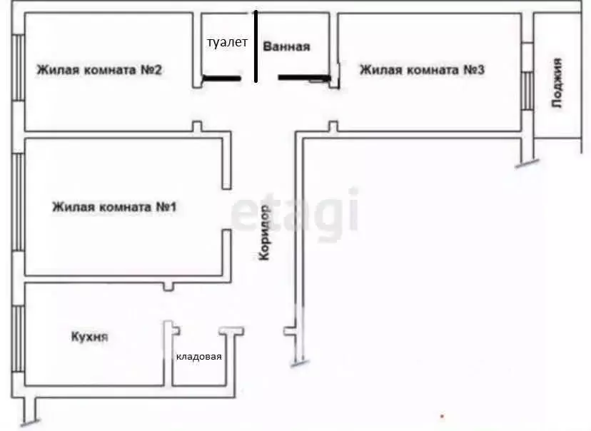 3-к кв. Приморский край, Владивосток ул. Коммунаров, 32А (67.3 м) - Фото 1