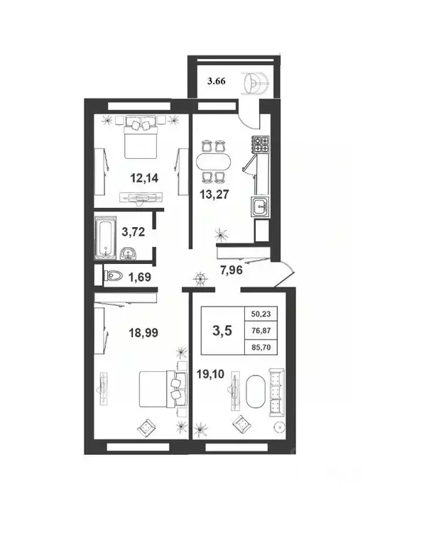 3-к кв. Новгородская область, Великий Новгород ул. Якова Павлова, 17 ... - Фото 0