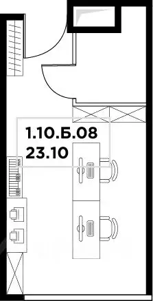 Офис в Москва ул. Маршала Прошлякова, 23 (23 м) - Фото 2
