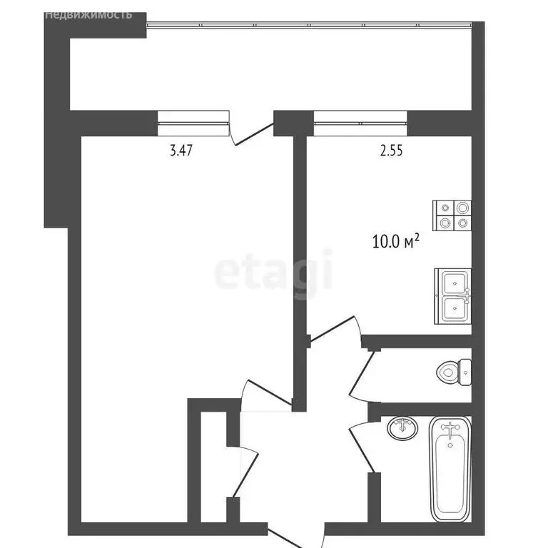 1-комнатная квартира: Омск, бульвар Архитекторов, 1Б (43.1 м) - Фото 1