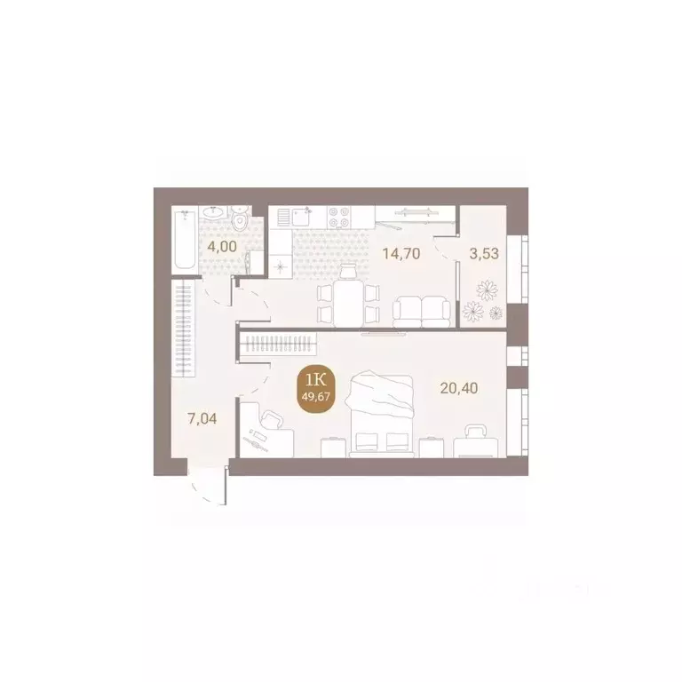 1-к кв. Пензенская область, Пенза Артель жилой комплекс (49.67 м) - Фото 1