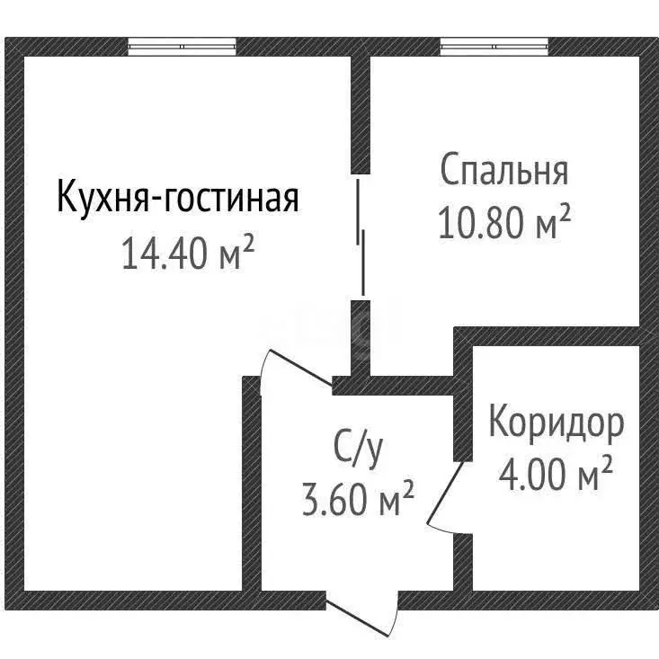 1-комнатная квартира: аул Новая Адыгея, Береговая улица, 1к3 (32.8 м) - Фото 1