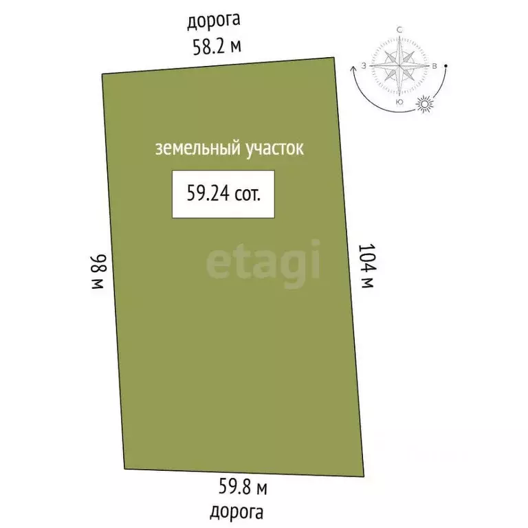 Участок в Крым, Красногвардейский район, с. Восход  (59.24 сот.) - Фото 2