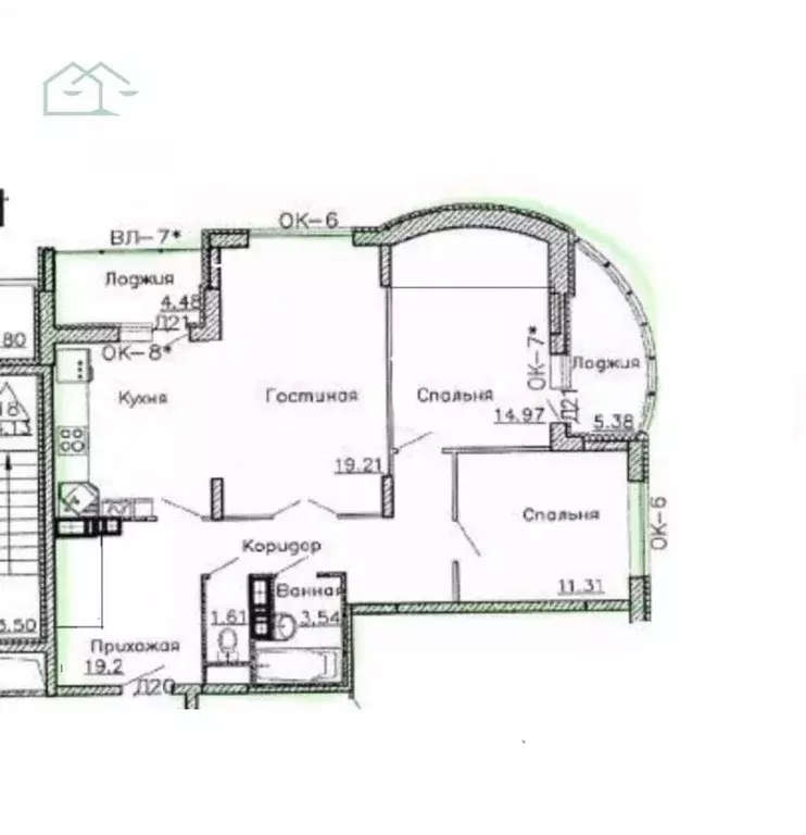 3-к кв. Воронежская область, Воронеж Краснознаменная ул., 57/2 (82.0 ... - Фото 2