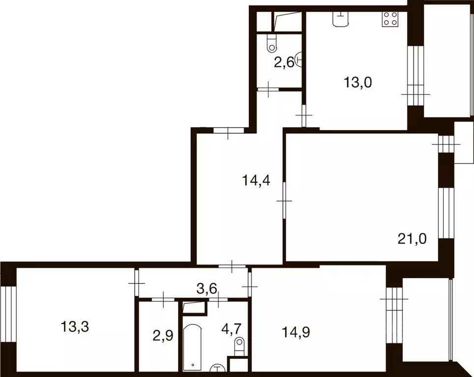 3-к кв. Москва д. Ивановское, ул. Семена Гордого, 6 (90.4 м) - Фото 0