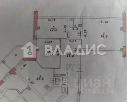 4-к кв. Новосибирская область, Новосибирск ул. В. Высоцкого, 53 (91.9 ... - Фото 1