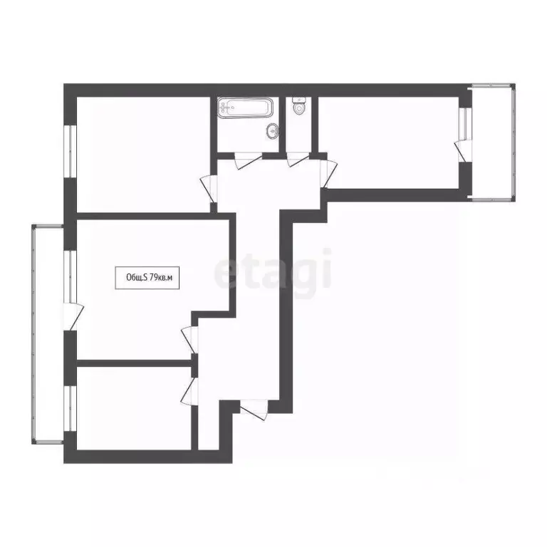 3-к кв. Томская область, Томск ул. Архитектора Василия Болдырева, 5 ... - Фото 1