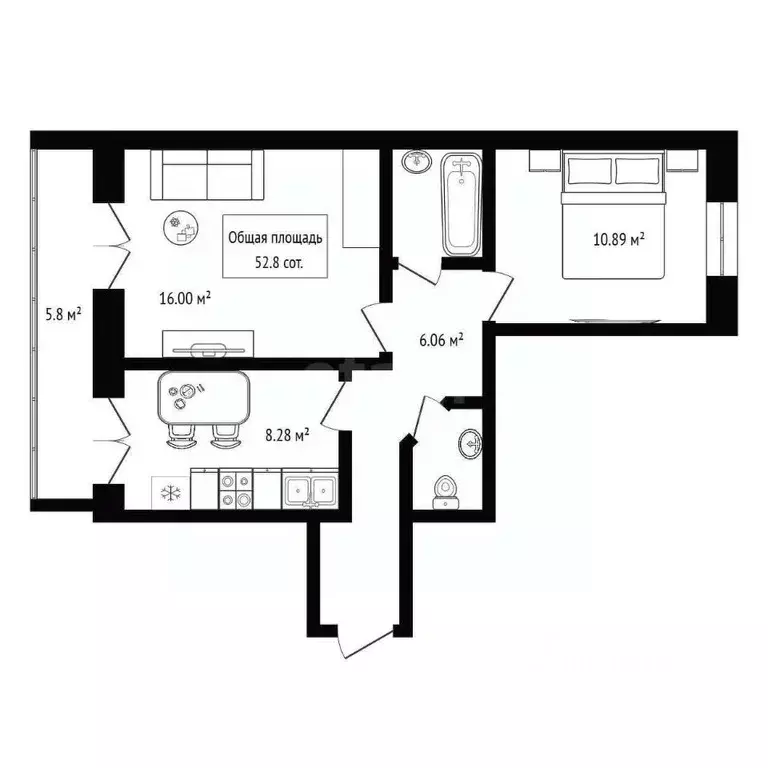 2-к кв. Новосибирская область, Бердск Морской мкр, 6 (52.8 м) - Фото 2