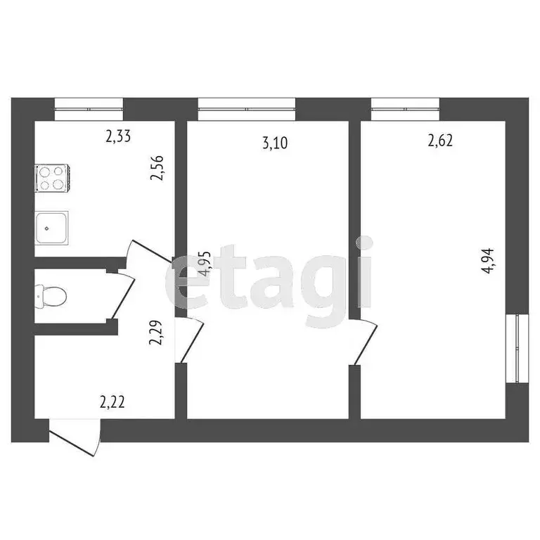 2-комнатная квартира: Улан-Удэ, Кедровый проезд, 2 (41 м) - Фото 1