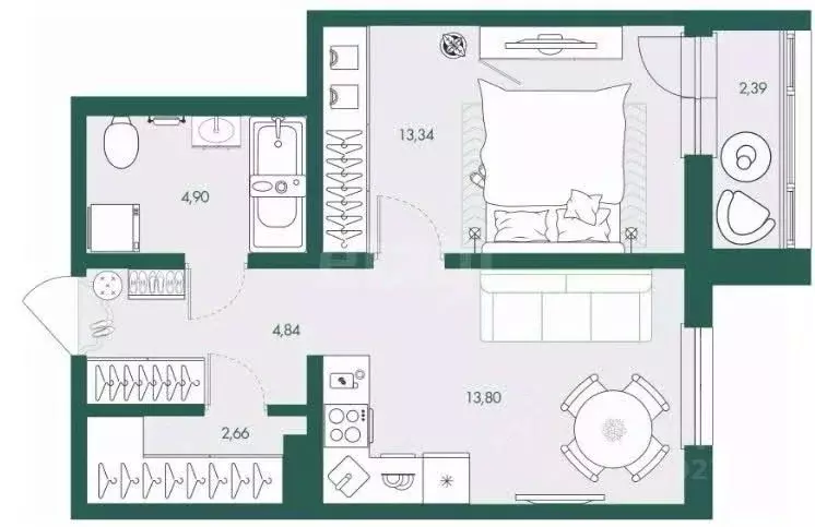 1-к кв. Сахалинская область, Южно-Сахалинск Ново-Александровск п/р, ... - Фото 2