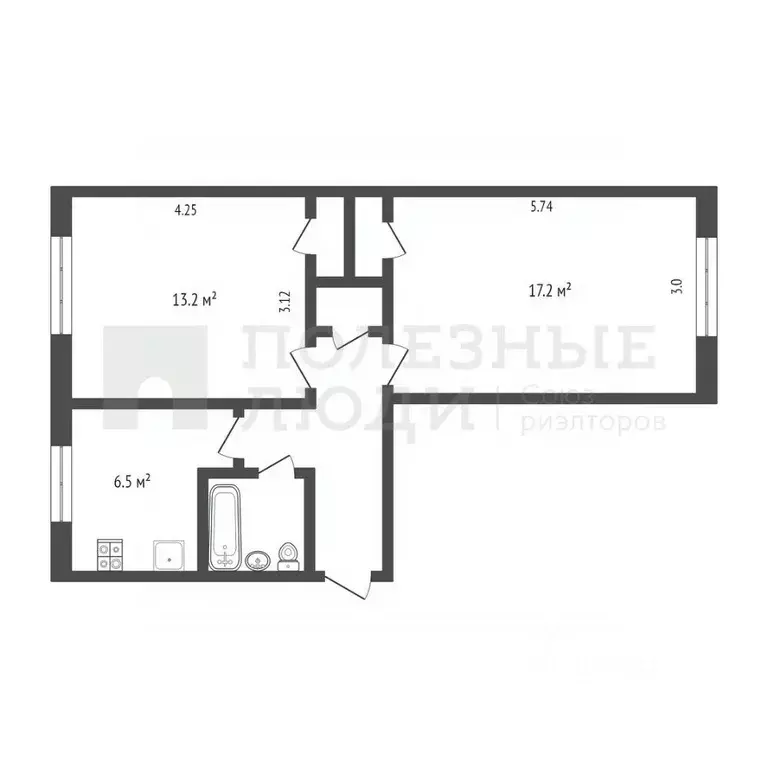 2-к кв. Новгородская область, Великий Новгород ул. Химиков, 6 (47.7 м) - Фото 1