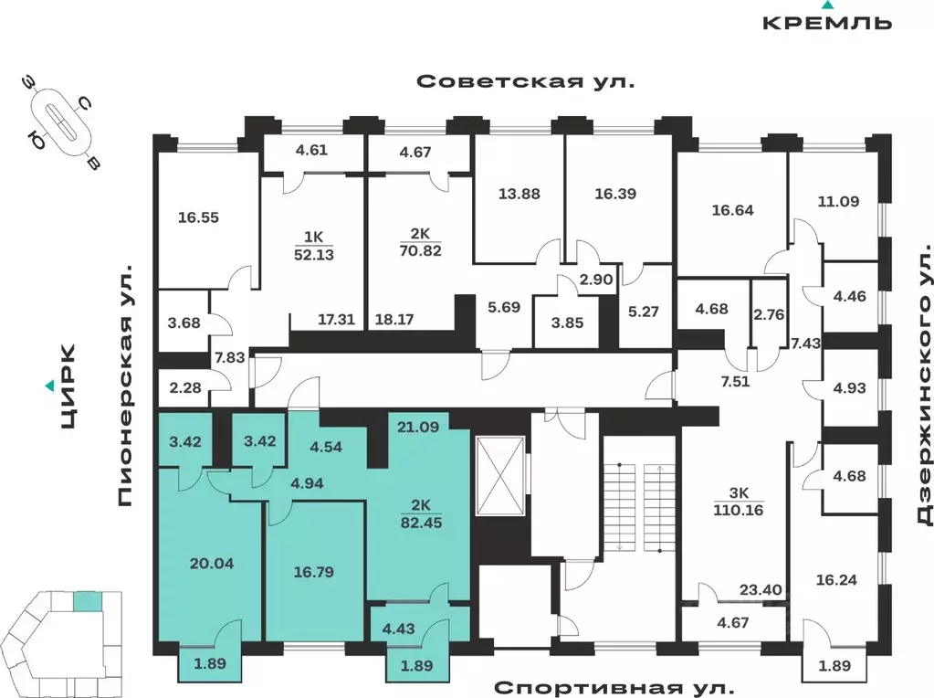 2-к кв. Тульская область, Тула ул. Болотникова, 4 (82.45 м) - Фото 2
