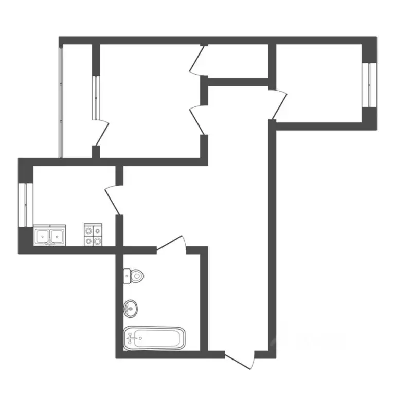 2-к кв. Тюменская область, Тюмень Комбинатская ул., 38 (49.0 м) - Фото 2