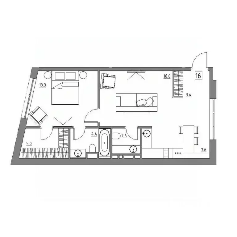 2-к кв. Московская область, Видное Сосновая ул., 15к3 (54.9 м) - Фото 0