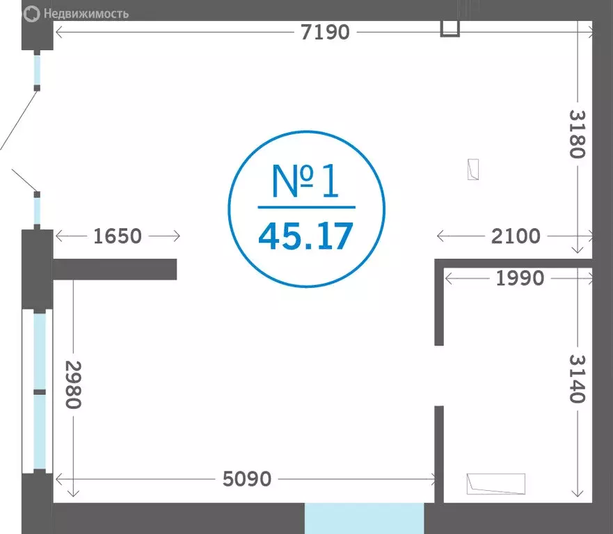 Помещение свободного назначения (45.17 м) - Фото 1