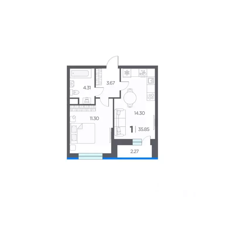 1-к кв. Рязанская область, Рязанский район, Дядьковское с/пос, с. ... - Фото 1