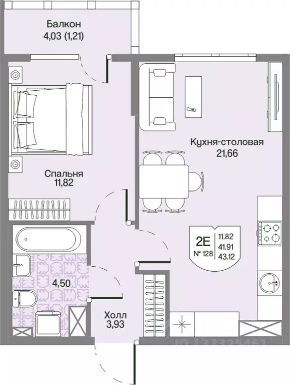 1-к кв. Ленинградская область, Всеволожский район, Бугровское ... - Фото 1