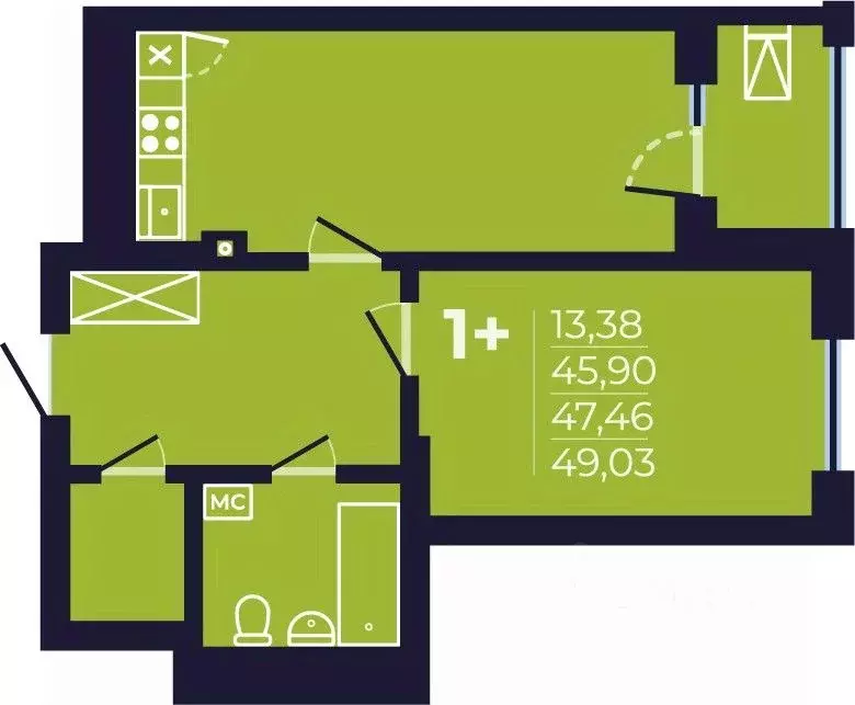 1-к кв. Башкортостан, Уфа ул. Майора Доставалова, 11 (47.6 м) - Фото 1