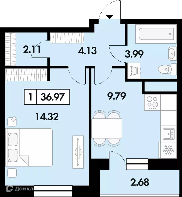 Продаётся 1-к квартира, 36.97 м - Фото 0