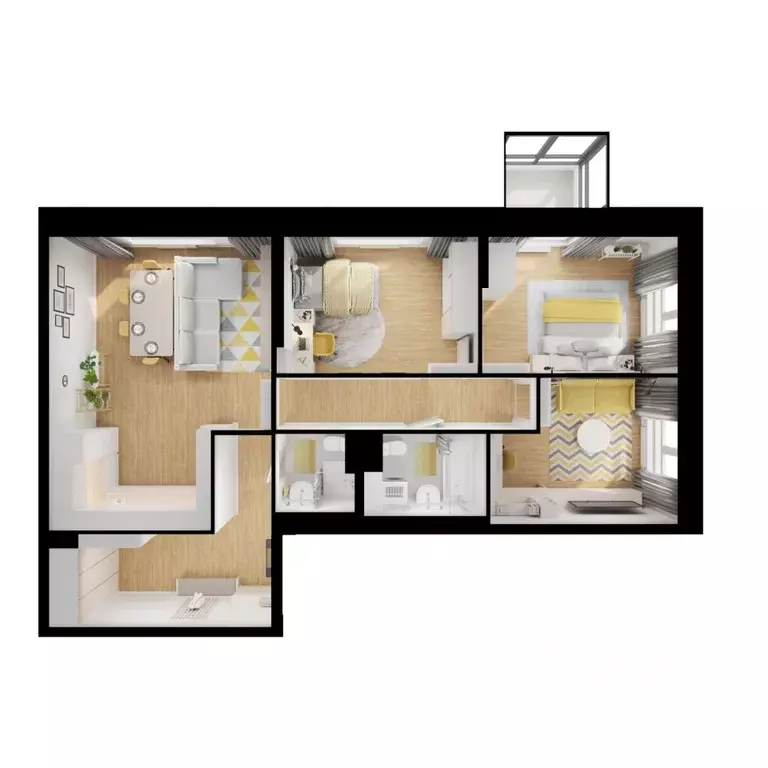 3-к кв. Приморский край, Владивосток ул. Борисенко, 48к1 (85.6 м) - Фото 2