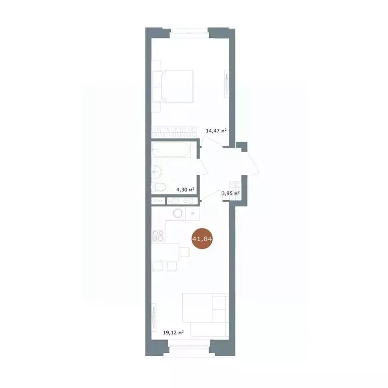 2-к кв. Новосибирская область, Новосибирск ул. Костычева, 19/1 (41.84 ... - Фото 0
