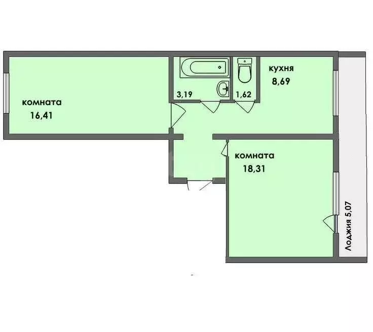 2-комнатная квартира: Курган, улица Куйбышева, 80 (47 м) - Фото 0