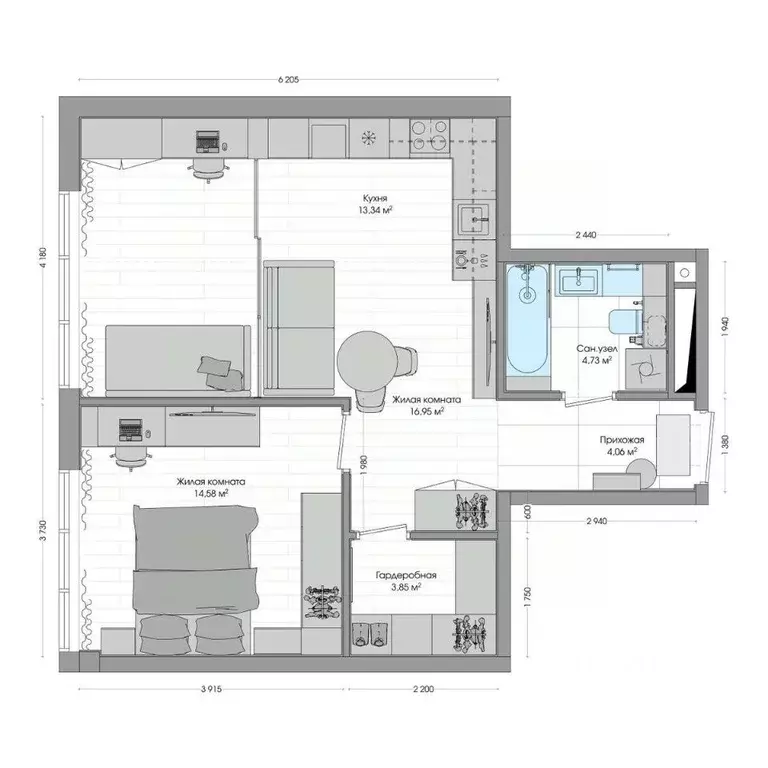 2-к кв. Приморский край, Владивосток ул. Нейбута (59.43 м) - Фото 1