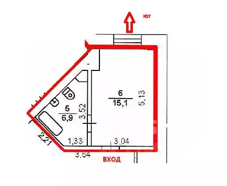 Студия Челябинская область, Челябинск Двинская ул., 19 (21.5 м) - Фото 1