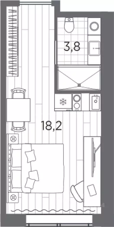 Студия Санкт-Петербург просп. Стачек, 62Е (22.0 м) - Фото 0