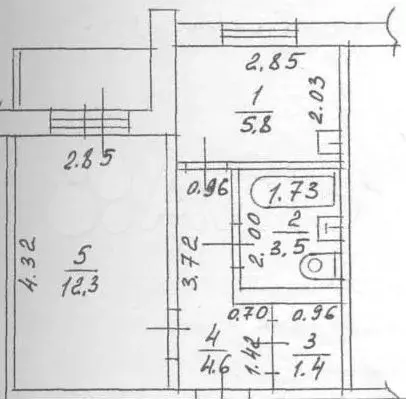 1-к. квартира, 27,6 м, 5/9 эт. - Фото 0