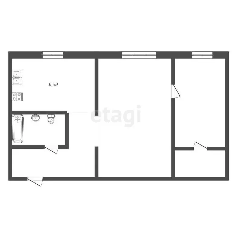 2-комнатная квартира: Бронницы, Строительная улица, 9 (45.6 м) - Фото 0