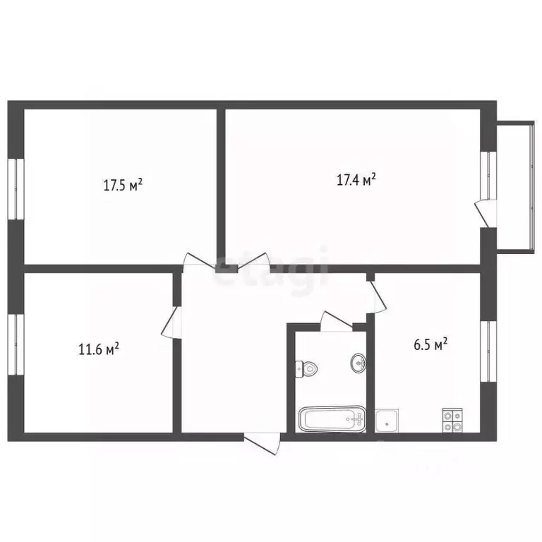 3-к кв. Омская область, Омск Заозерный мкр, ул. Бархатовой, 3А (63.4 ... - Фото 2