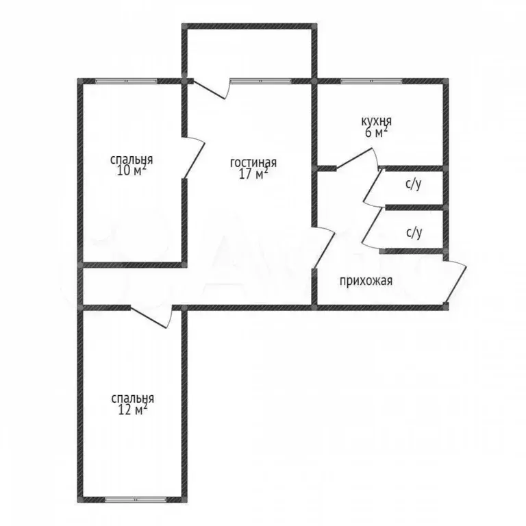 3-к. квартира, 54,1 м, 3/5 эт. - Фото 0