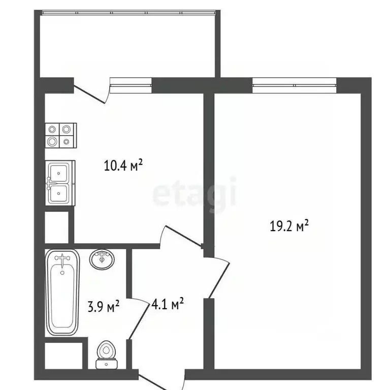 1-к кв. Санкт-Петербург Южное ш., 51к3 (37.4 м) - Фото 2