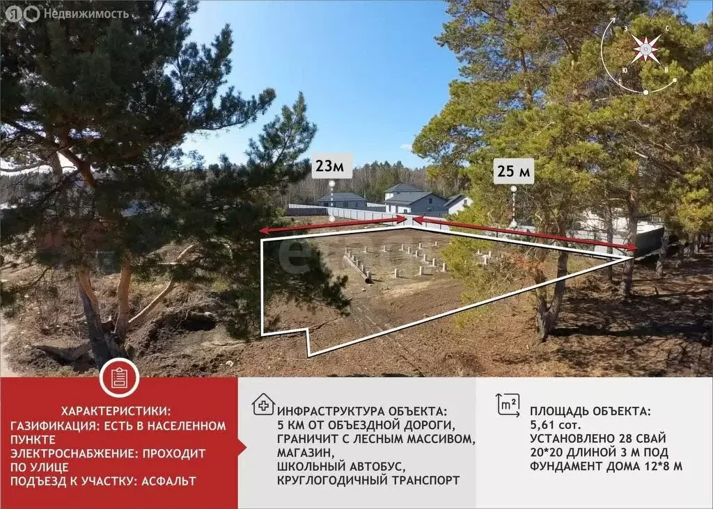 Участок в село Ембаево, Сосновая улица (5.6 м) - Фото 2