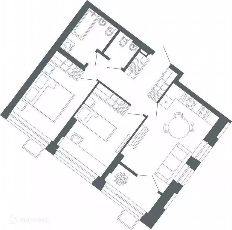 Продаётся 2-к квартира, 61.1 м - Фото 0