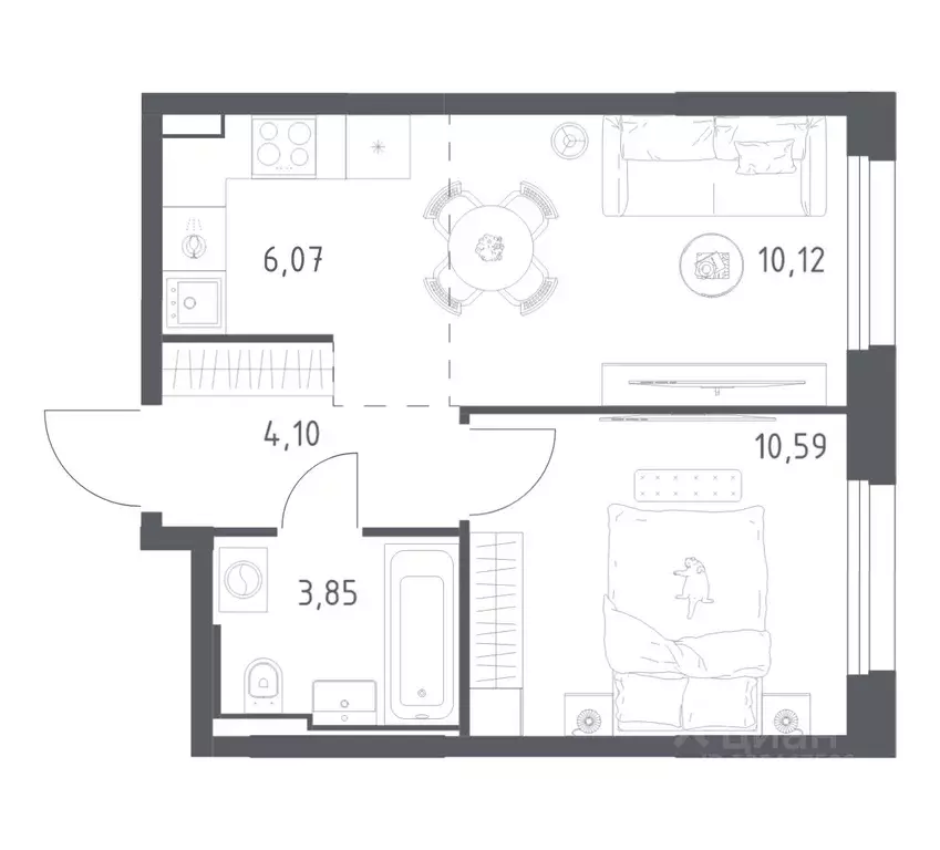 1-к кв. Московская область, Красногорск Квартал Строгино жилой ... - Фото 1