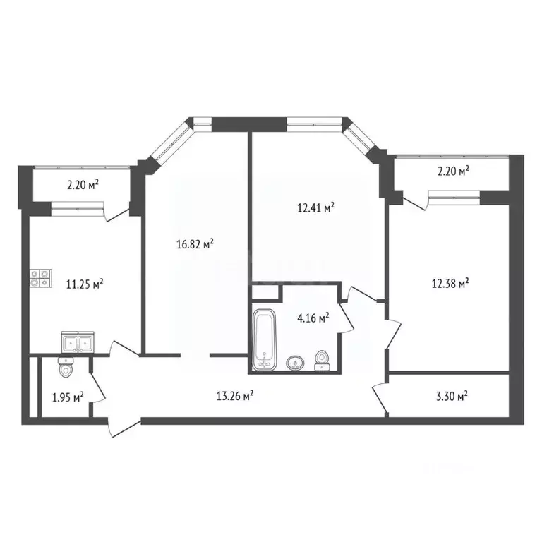 3-к кв. Санкт-Петербург пос. Парголово, ул. Валерия Гаврилина, 3к2 ... - Фото 2