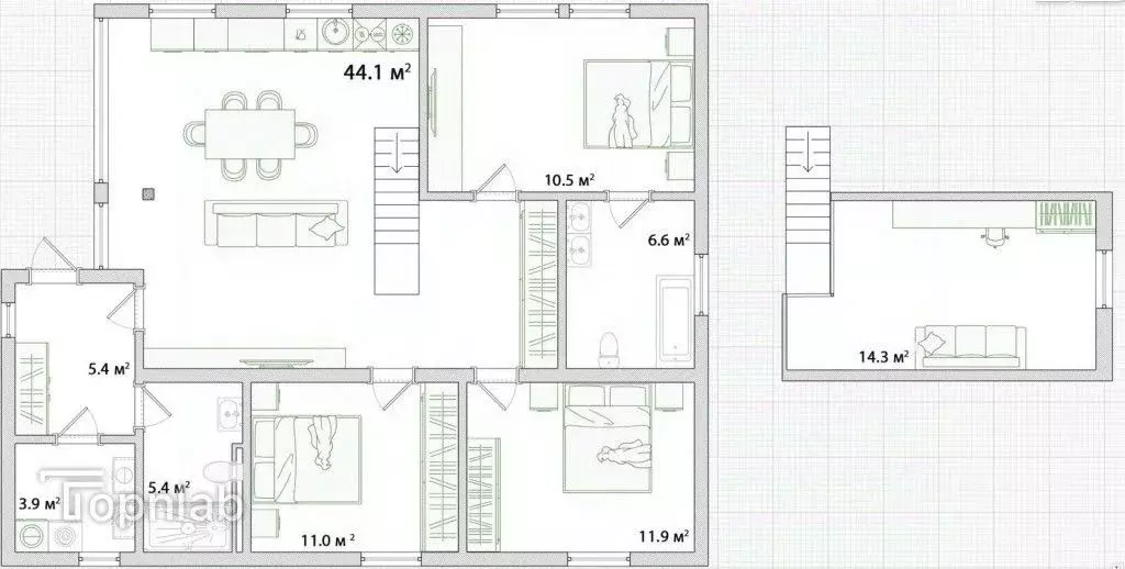 Дом в Новосибирская область, Мошковский район, пос. Октябрьский ул. ... - Фото 2