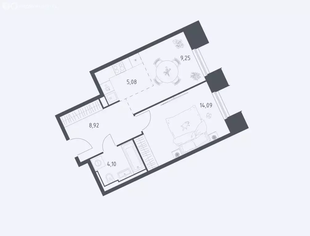 2-комнатная квартира: Раздоры, 19 (41.4 м) - Фото 0
