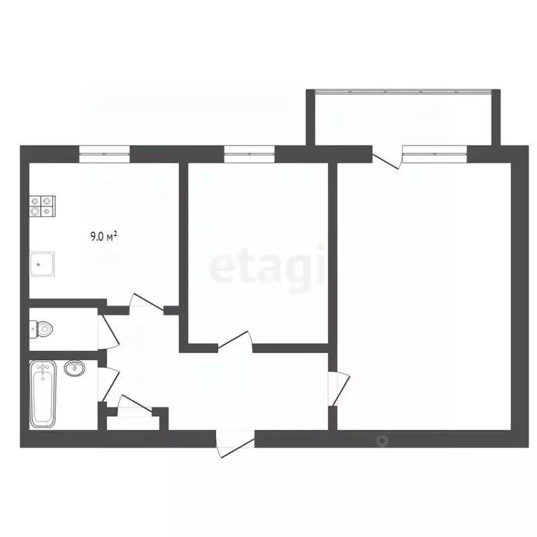 2-к кв. Тюменская область, Тюмень Широтная ул., 17 (53.4 м) - Фото 2