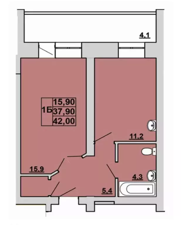 Продаётся 1-к квартира, 42 м - Фото 0