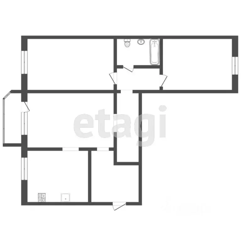 3-к кв. Тюменская область, Тюмень Холодильная ул., 118 (89.0 м) - Фото 2