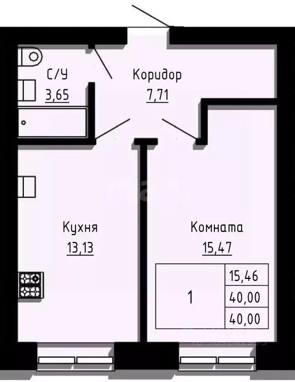 1-к кв. Липецкая область, Липецк Арктическая ул., 8 (40.0 м) - Фото 0