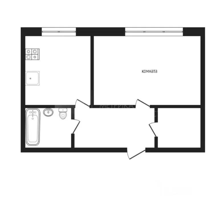 1-к кв. Тюменская область, Тюмень ул. Пермякова, 66 (43.0 м) - Фото 2