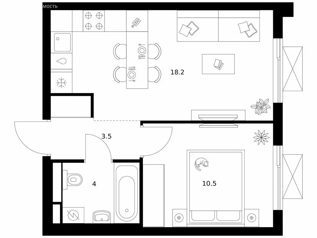 1-комнатная квартира: Зеленоград, Георгиевский проспект, 27к1 (36.2 м) - Фото 1